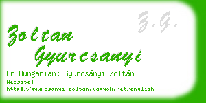 zoltan gyurcsanyi business card